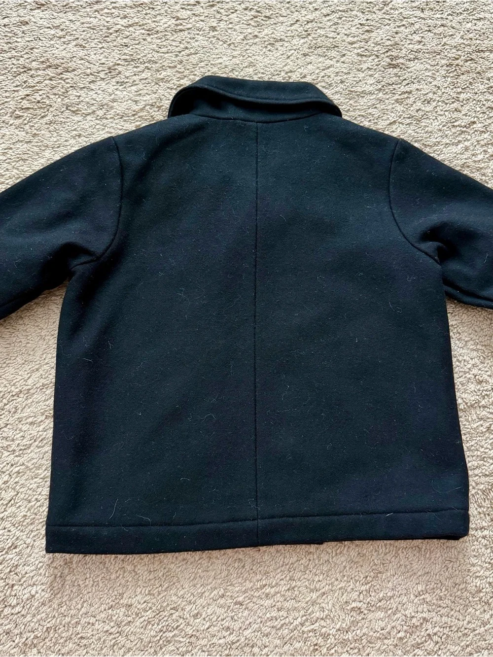 Children’s Place Boys Peacoat Double Breasted Black Size 24 Months Wool